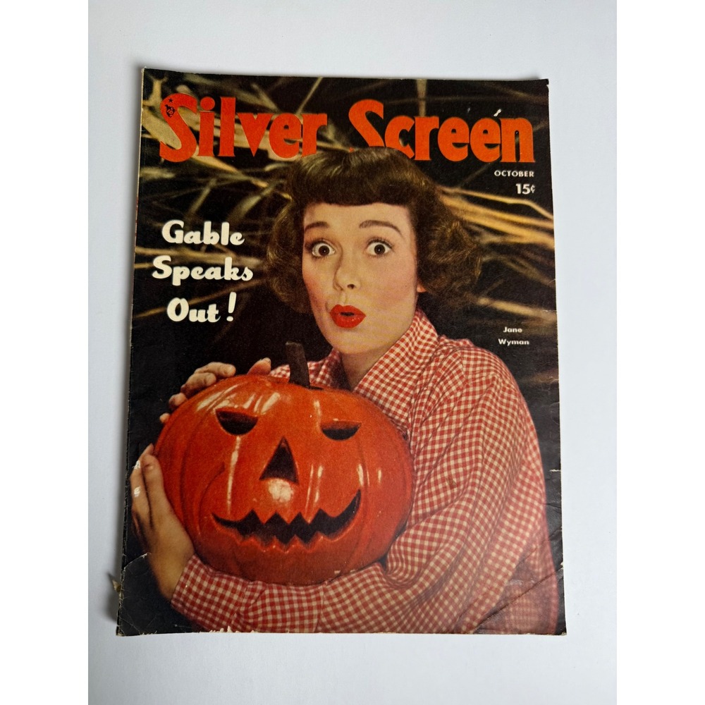 Vintage Silver Screen Magazine October 1941 Jane Wyman Halloween Clark Gable